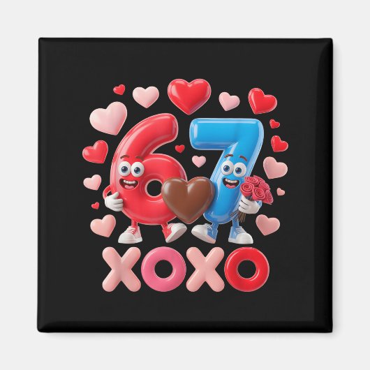 67 Cute Six Seven Gen Meme Couple Anniversary Vale Magneet (Voorkant)