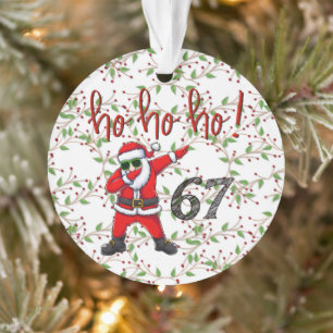 67 Dabbing Kerstman Kerstbal Ornament