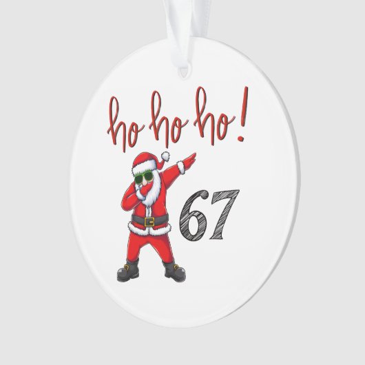 67 Dabbing Santa Christmas Ornament (voorkant)