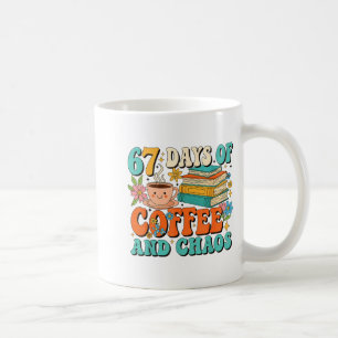 67 dagen koffie en chaotische minnaar Funny 67 Mem Koffiemok