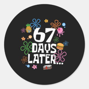 67 dagen later Gelukkig 100 dagen schoolleerling t Ronde Sticker