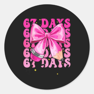 67 dagen school Coquette Boog Zes Zeven Meme Thee Ronde Sticker