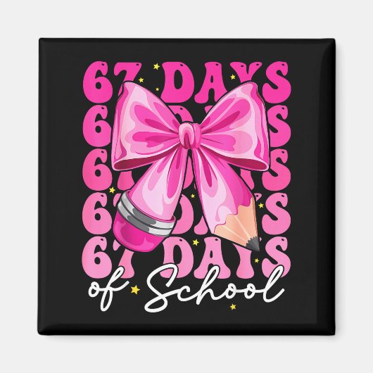 67 dagen school Coquette strik zes zeven meme thee Magneet (Voorkant)