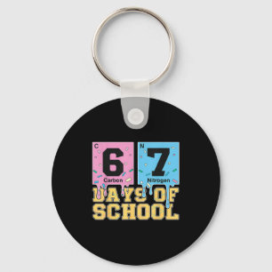 67 Dagen School Grappig 6 7 Leraar Wetenschap Peri Sleutelhanger