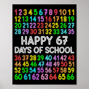 67 Dagen School Leraar Kinderen Jongen 67 Wiskunde Poster
