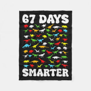67 Dagen Slimmer Dinosaurus Kinderen 100 Dagen Sch Fleece Deken