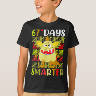 67 Dagen Slimmer Klein Monster 67e Dag Schoolmeisj T-shirt