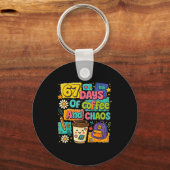 67 Days Of Coffee And Chaos Funny Quote Sleutelhanger (Voorkant)