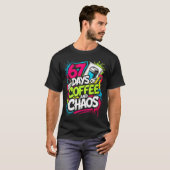 67 Days Of Coffee Teachers Retro School Six Seven T-shirt (Voorkant volledig)