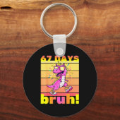 67 Days Of School Bruh Funny Kids Girls Dinosaur U Sleutelhanger (Voorkant)