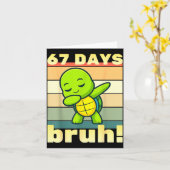 67 Days Of School Bruh Funny Meme Boys Kids Dabbin Kaart (Gele Bloem)