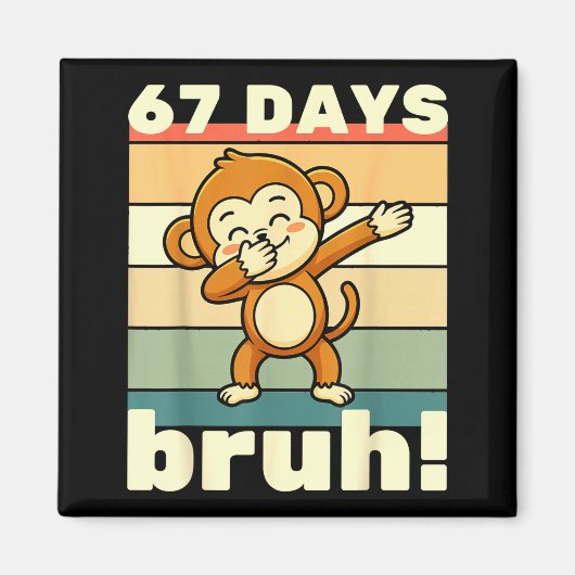 67 Days Of School Bruh Funny Meme Boys Kids Dabbin Magneet (Voorkant)