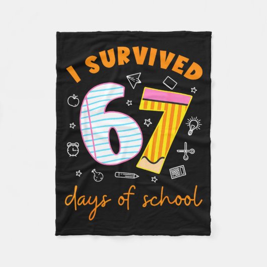 67 Days Of School Cool Teacher Design  Fleece Deken (Voorkant)