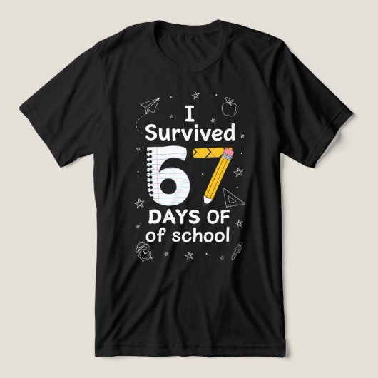 67 Days of School Funny Meme Teacher student Tri-Blend Shirt (Design voorkant)