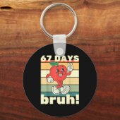 67 Days Of School Funny Six Seven Meme Bruh Kids B Sleutelhanger (Voorkant)