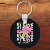 67 Days Of School Girls Coquette Bow 67th Day Of S Sleutelhanger (Voorkant)