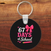 67 Days Of School Girls Coquette Bow 67th Day Of S Sleutelhanger (Voorkant)
