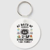 67 Days Of School I Survived Funny Teachers Studen Sleutelhanger (Voorkant)
