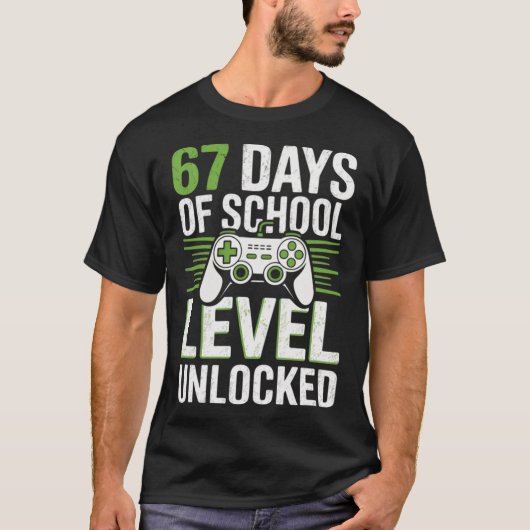 67 Days of School Level Unlocked retro T-shirt (Voorkant)