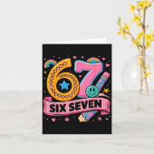 67 Days School 67 Six Seven Funny 67 Teachers Stud Kaart (Gele Bloem)