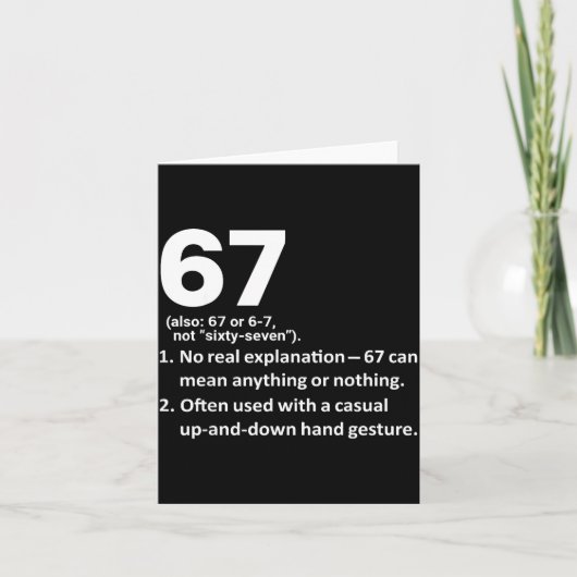 67 Definition Funny Six Seven Meme 6 7  Kaart (Voorkant)