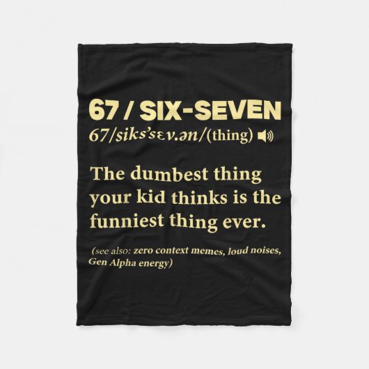 67 Definition Meaning Six Seven Funny Meme Teacher Fleece Deken (Voorkant)