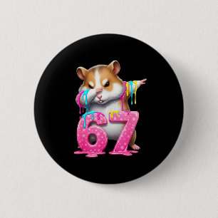 67 Dieren Grappig 67 Brainrot Jeugd Kinderen Hamst Ronde Button 5,7 Cm