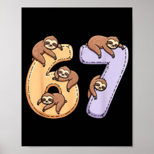 67 Dieren Grappig 67 Brainrot Jeugd Kinderen Luiaa Poster