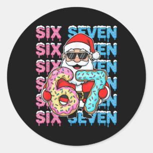 67 Donut Kerst Grappig Zes Zeven Meme Kerstman Kin Ronde Sticker