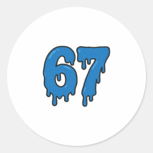 67 Drip Smelt Zes Zeven Meme Alpha Gen Slaang Grap Ronde Sticker