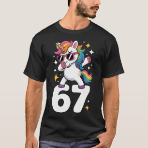 67 Eenhoorn Dabbing Six Seven Meme Grappig T-shirt