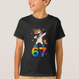 67 Eenhoorn Dabbing Six Seven Meme Grappig T-shirt
