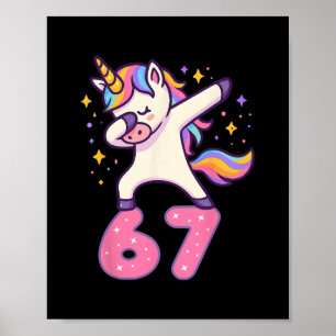 67 Eenhoorn Voor Meisjes Zes Zeven Meme Brainrot G Poster