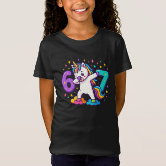 67 Eenhoorn Zes Zeven Grappige Kinderen Grafisch T-shirt