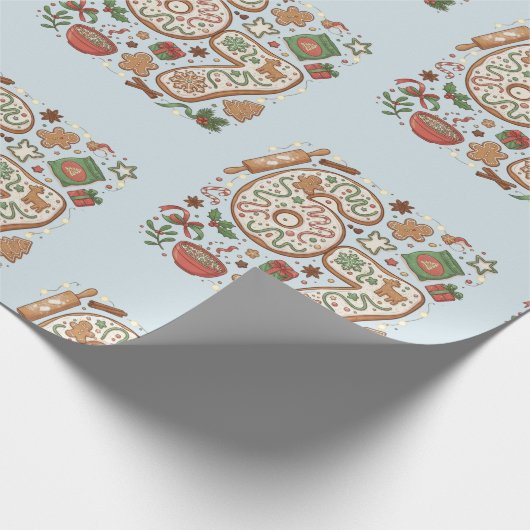 67 Funny 6 7 Six Seven Gingerbread Cookie Holiday Cadeaupapier (Hoek)