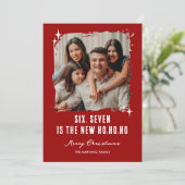 67 Funny Ho Ho Ho Photo Christmas Feestdagenkaart (Staand voorkant)