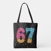 67 Funny Meme Ice Cream Six Seven Gen Alpha Draagtas (Achterkant)