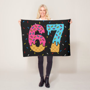 67 Funny Meme Ice Cream Six Seven Gen Alpha Fleece Deken