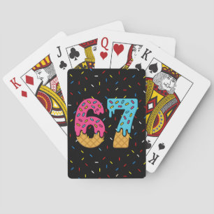 67 Funny Meme Ice Cream Six Seven Gen Alpha Pokerkaarten