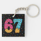 67 Funny Meme Ice Cream Six Seven Gen Alpha Sleutelhanger (Achterkant)