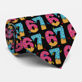 67 Funny Meme Ice Cream Six Seven Gen Alpha Stropdas (Opgerold)