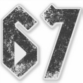 67 Funny Meme Six Seven Gen Alpha Sticker (Voorkant)