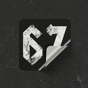 67 Funny Meme Six Seven Gen Alpha Vierkante Sticker