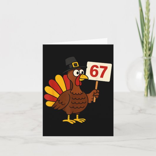 67 Funny Thanksgiving Turkey Meme Six Seven 6 7 Gi Kaart (Voorkant)