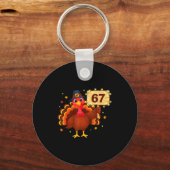 67 Funny Thanksgiving Turkey Meme Six Seven 6 7 Gi Sleutelhanger (Voorkant)