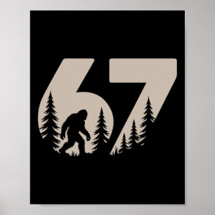 67 Grappige Six Seven Meme Bigfoot Gen Alpha Slang Poster