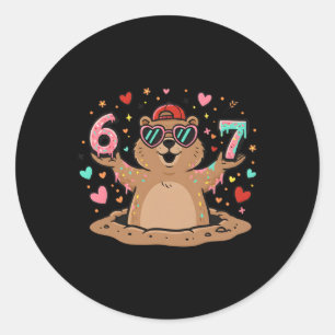 67 Grappige Zes Zeven Respecteer De Bosmarmot Ronde Sticker
