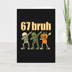 67 Halloween Bruh Grappige Brainrot Meme Zes Zeven Kaart