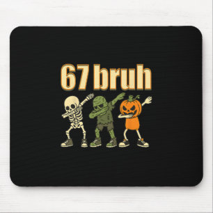 67 Halloween Bruh Grappige Brainrot Meme Zes Zeven Muismat