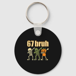 67 Halloween Bruh Grappige Brainrot Meme Zes Zeven Sleutelhanger